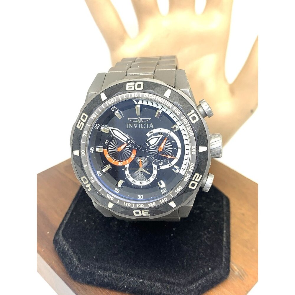 Invicta Men's Watch 23516 TI-22 Quartz Chronograph Titanium Black Dial 50mm USED